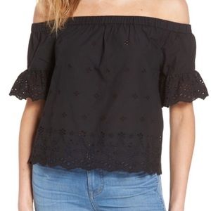Madewell Off the shoulder eyelet top